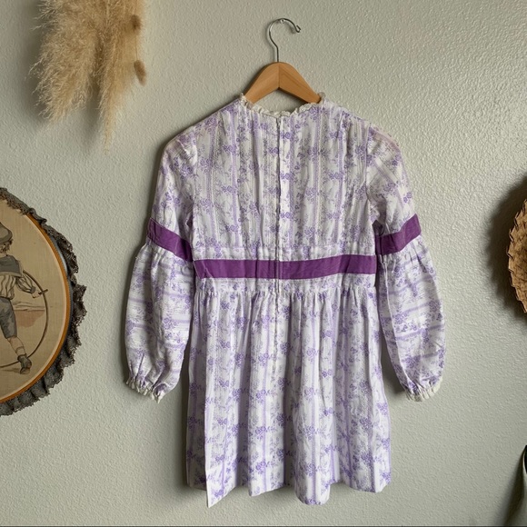 Vintage 60s Kids Floral Boho Dress - Picture 6 of 13